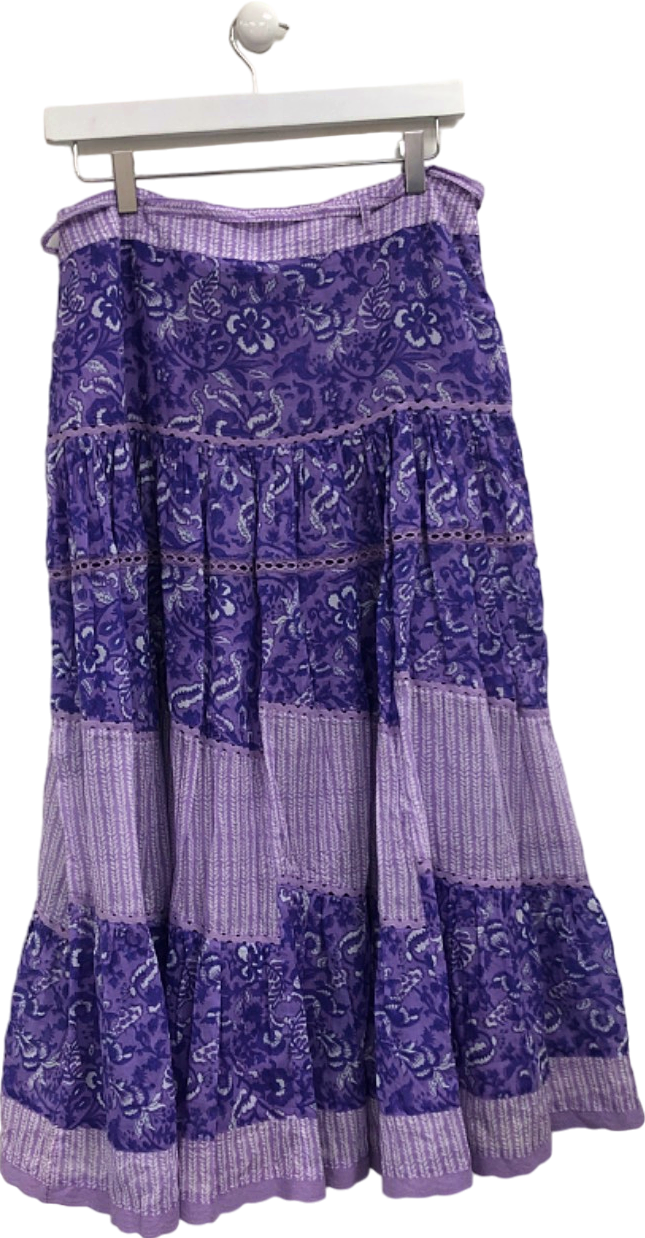 Brora Purple Patchwork Maxi Skirt UK 12