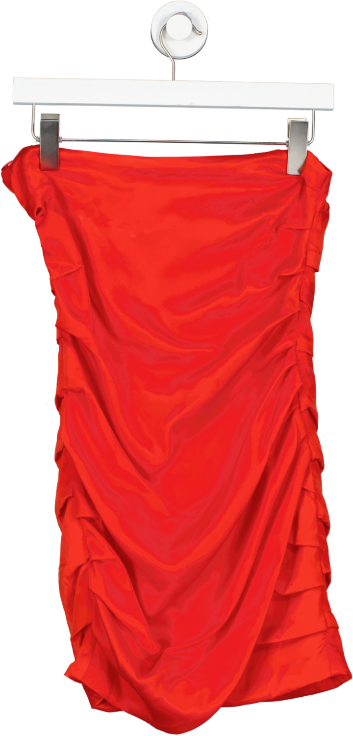 ZARA Red Satin Draped Strapless Mini Dress BNWT UK S