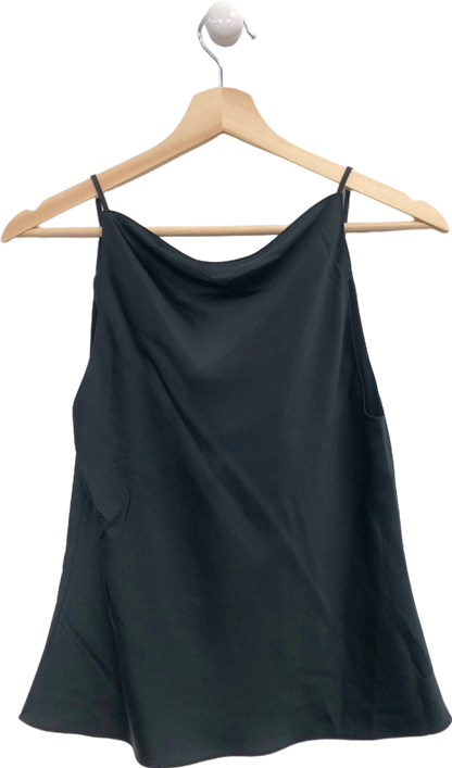 Theory Black Cowl Neck Soft Satin Camisole Top Size S