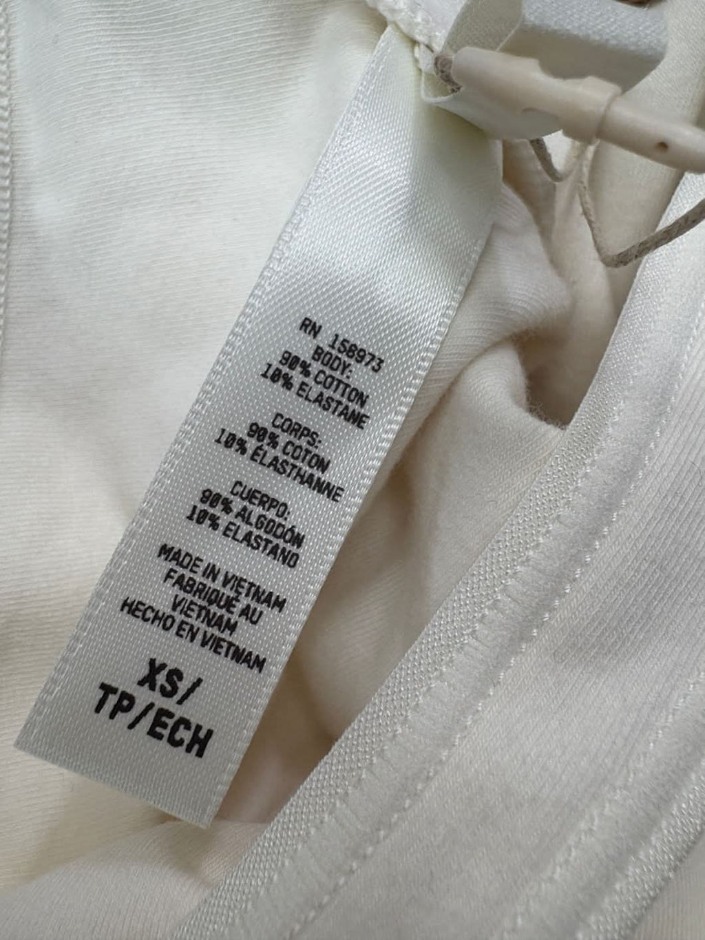 SKIMS Cream Cotton Twist One Shoulder Bodysuit UK XS