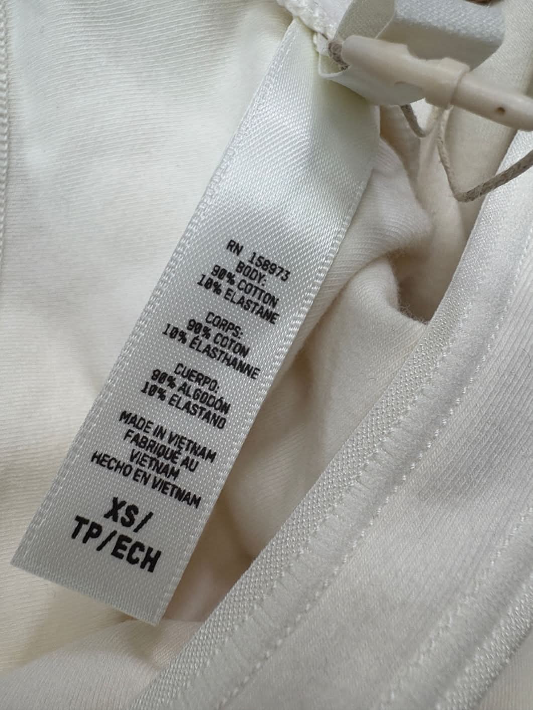 SKIMS Cream Cotton Twist One Shoulder Bodysuit UK XS