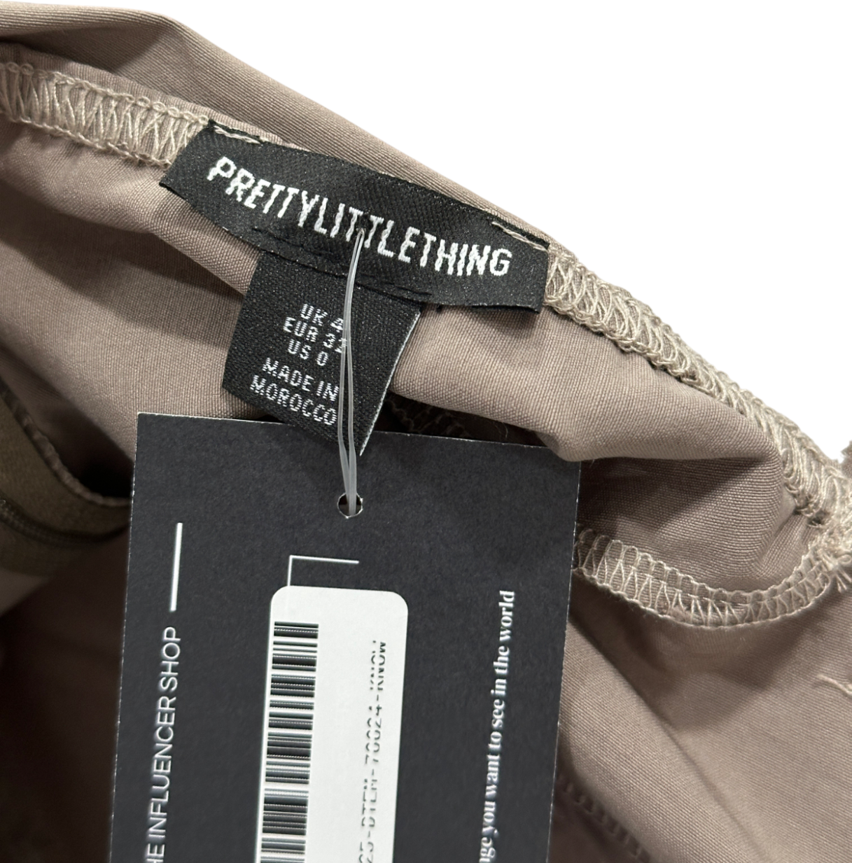 PrettyLittleThing Brown Rose Detail Split Back Corset Midi Dress UK 4