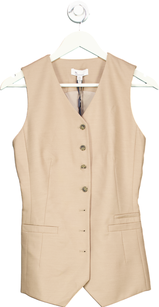 Next Beige Premium Collection Waistcoat UK 6