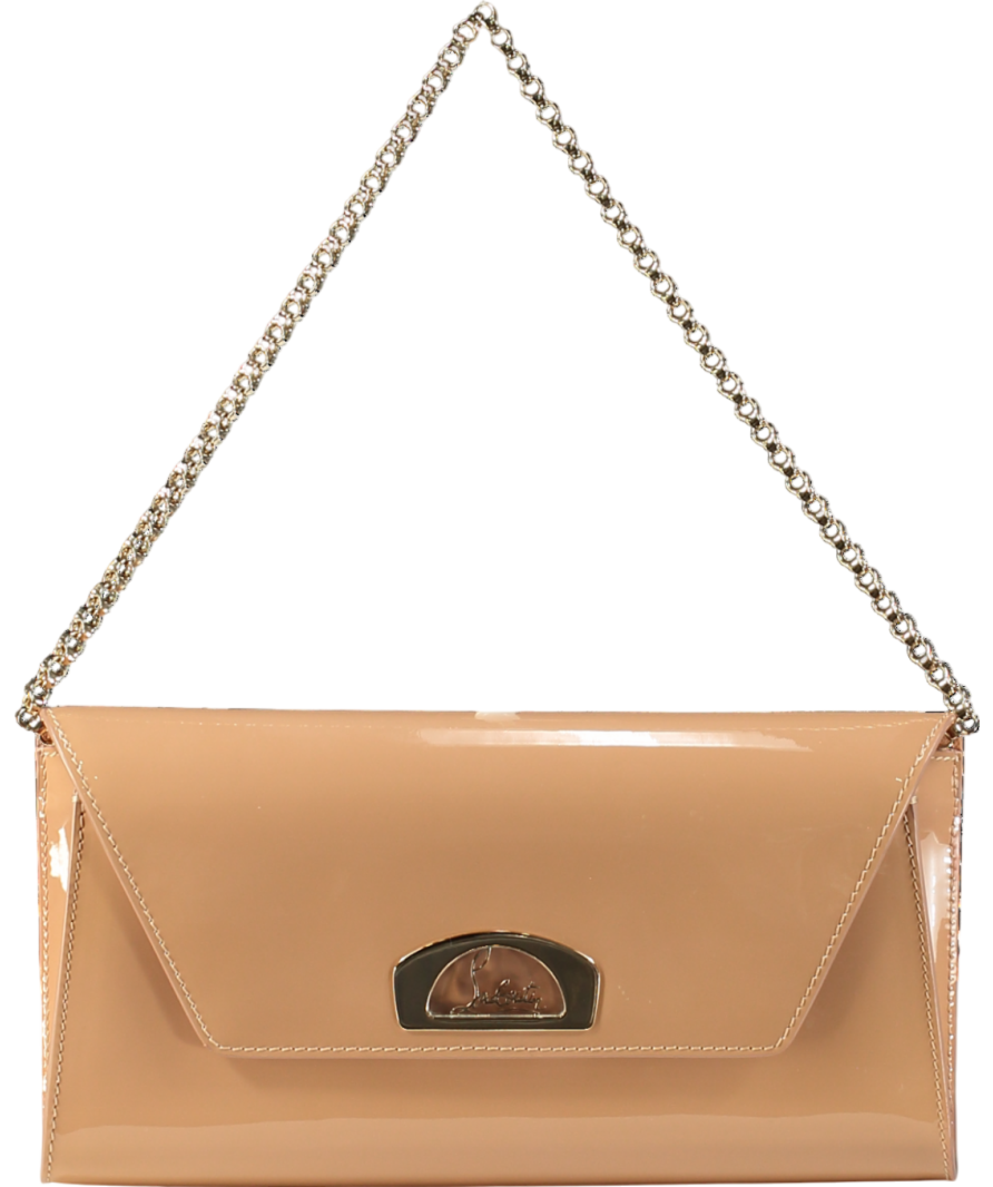 Christian Louboutin Nude Vero Dodat Patent Leather Clutch Bag