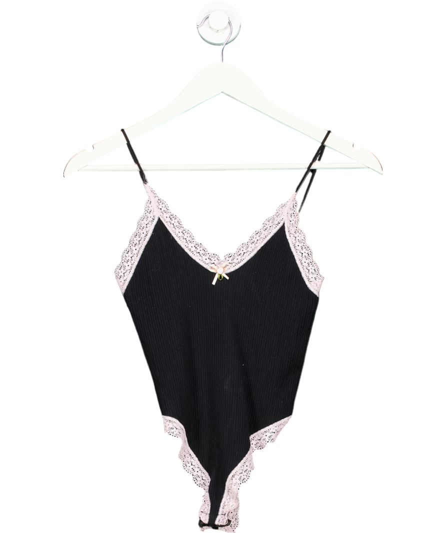 Urban Outfitters Out From Under Black Lace Trim Bodysuit UK M