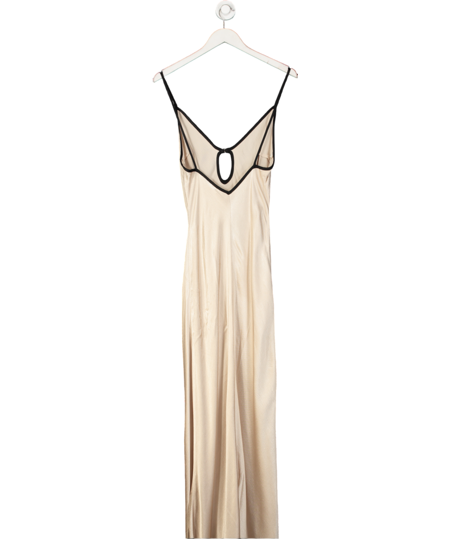 BEC+ BRIDGE Beige Satin Maxi Dress UK 12