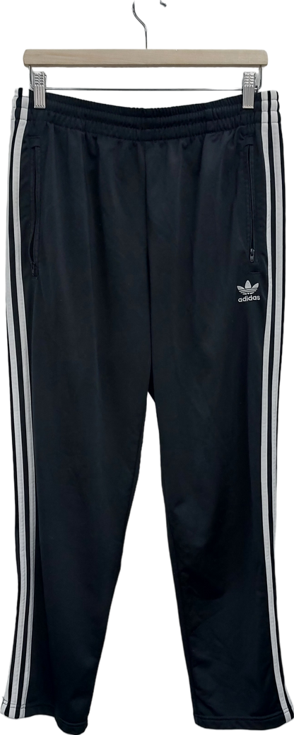 adidas Black Three Stripe Joggers UK L