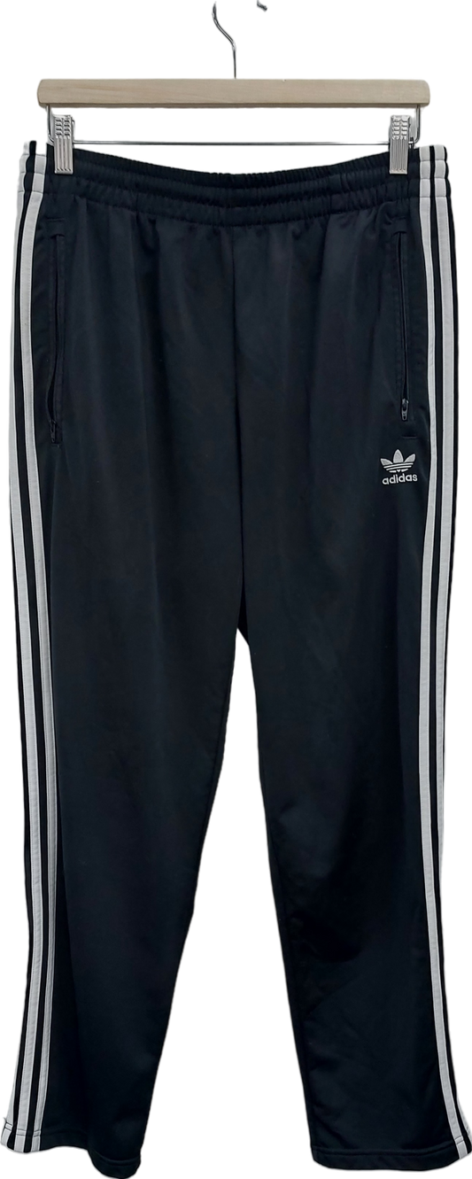 adidas Black Three Stripe Joggers UK L