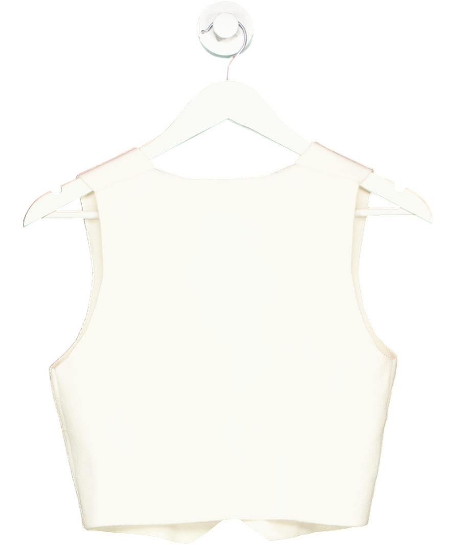 ZARA Cream Buttoned Knit Vest Top UK S