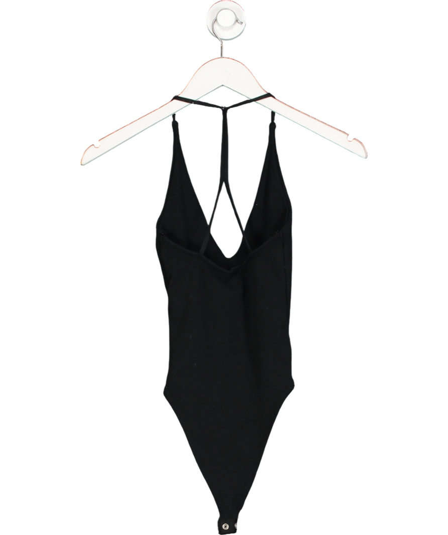 ZARA Black V Neck Cotton Blend Bodysuit UK S