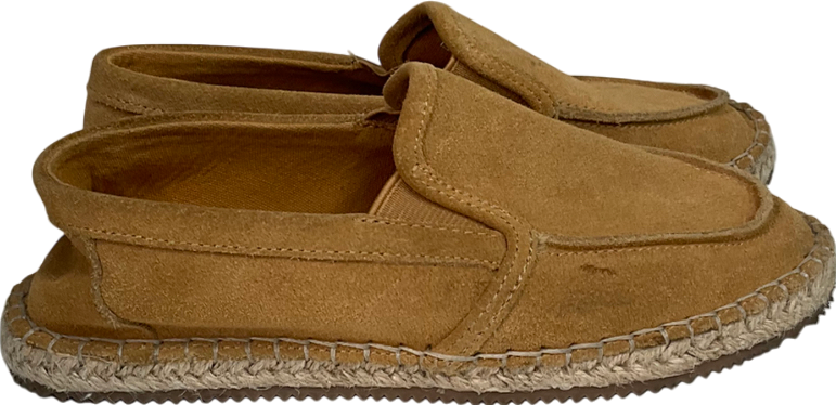 ZARA Beige Leather Jute Loafers UK 11.5 EU 30 👼