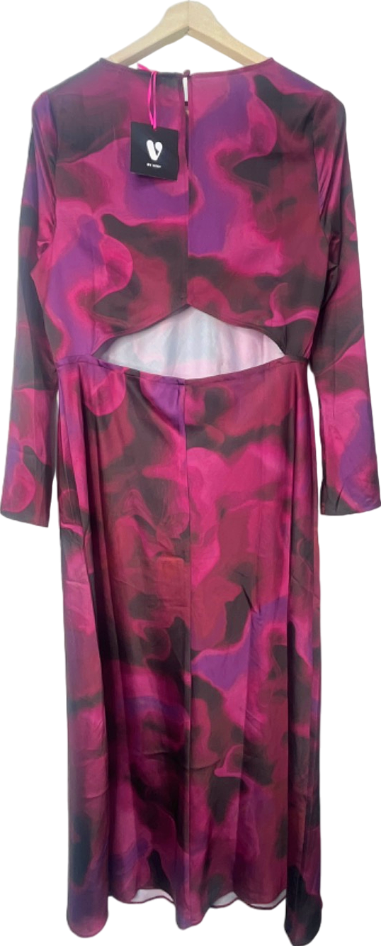 By Very Pink/Black Abstract Print Cut-Out Dress UK 16