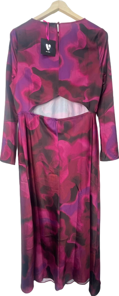 By Very Pink/Black Abstract Print Cut-Out Dress UK 16