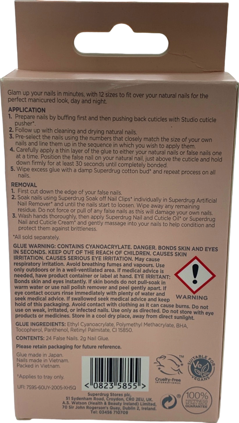 Studio London Gloss 24-Piece Nail Set Short Coffin