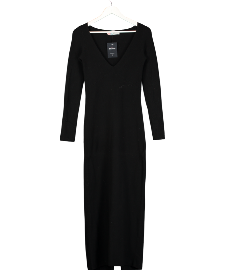 FP Beach Black Drop Neck Long Sleeve Dress UK 6