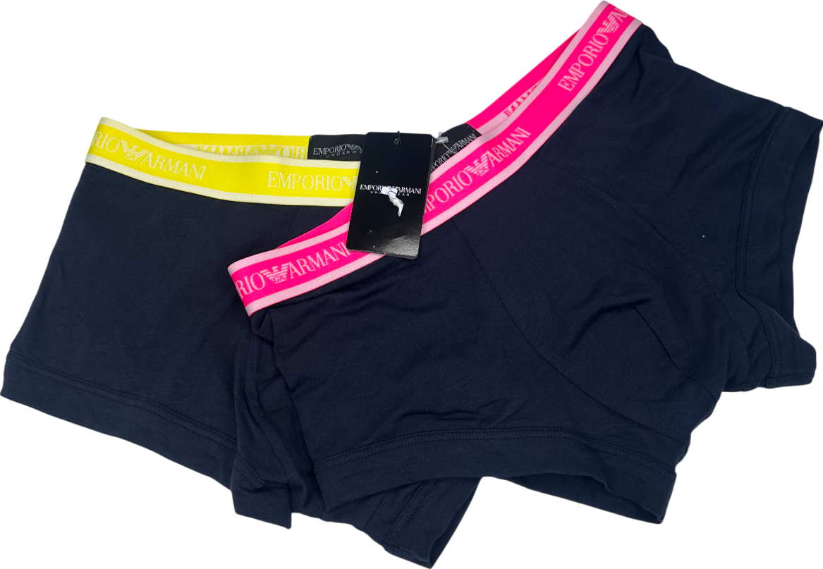 Emporio Armani Blue Boxer Briefs With Core Logo Waistband UK S