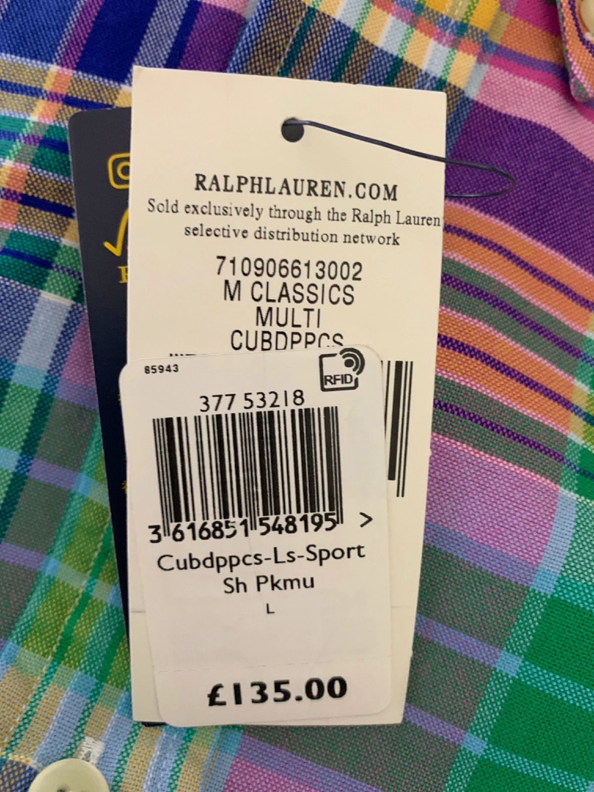 Ralph Lauren Multicolour Custom Fit Shirt UK L
