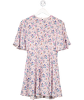 les reveries Floral Print Blue And Purple Mini Dress UK 6