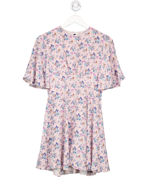 les reveries Floral Print Blue And Purple Mini Dress UK 6