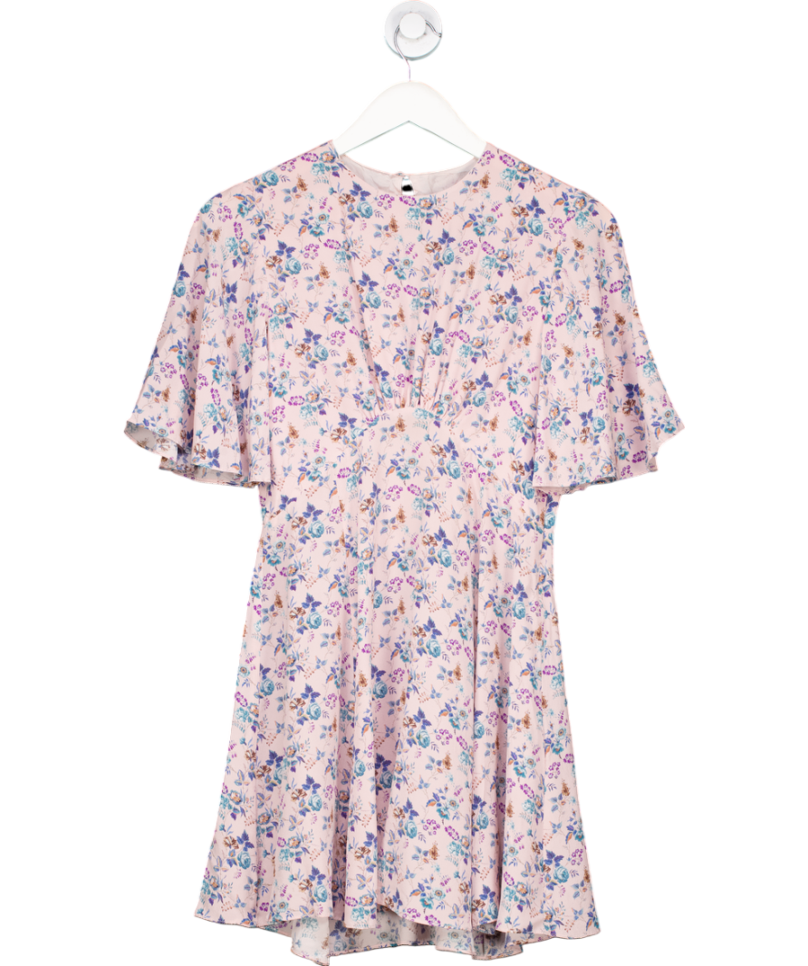 les reveries Floral Print Blue And Purple Mini Dress UK 6