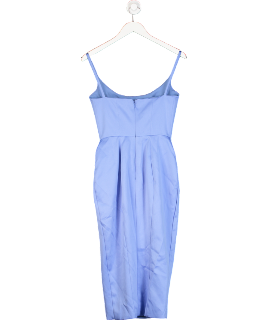 House of CB Casimira Cornflower Blue Satin Corset Midi Dress UK S