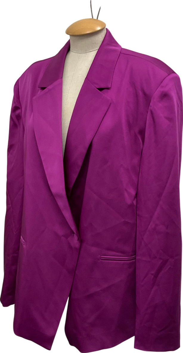 My Jewellery Purple Oversized Satin Blazer UK XL