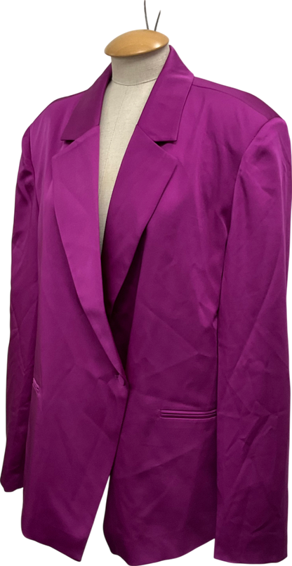 My Jewellery Purple Oversized Satin Blazer UK XL