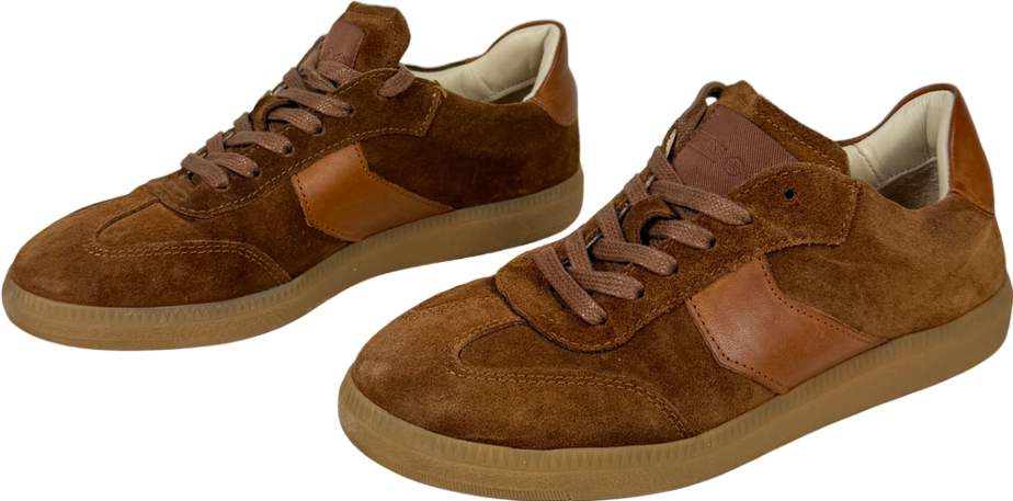 ME+EM Brown Retro Trainer Lwg-certified Italian Suede Leather UK 4 EU 37 👠