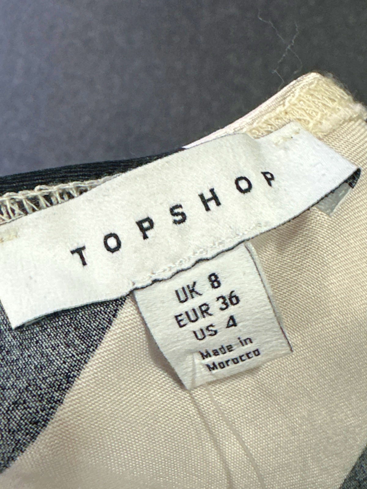 Topshop Black & White Striped Skirt UK 8