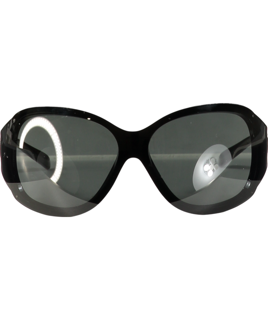 Chanel Black CC Logo Camellia Flower Sunglasses 6032 in Case & Box