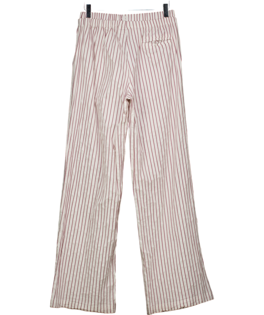 The Couture Club White Double Waistband Stripe Trousers UK 10