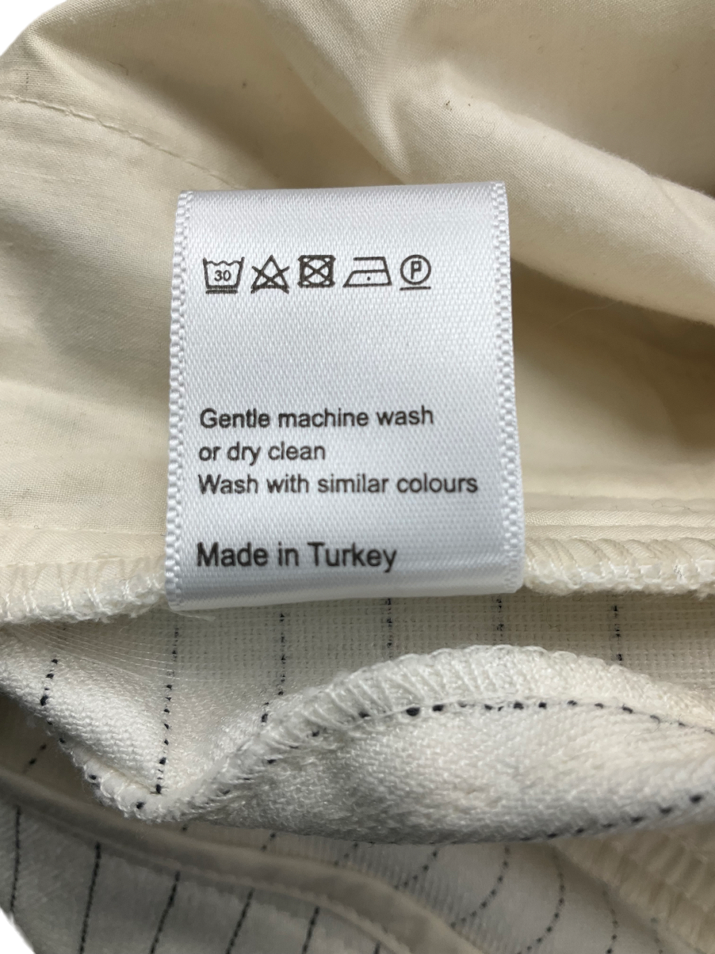 ME+EM White Pinstriped Pleated Trousers UK 12