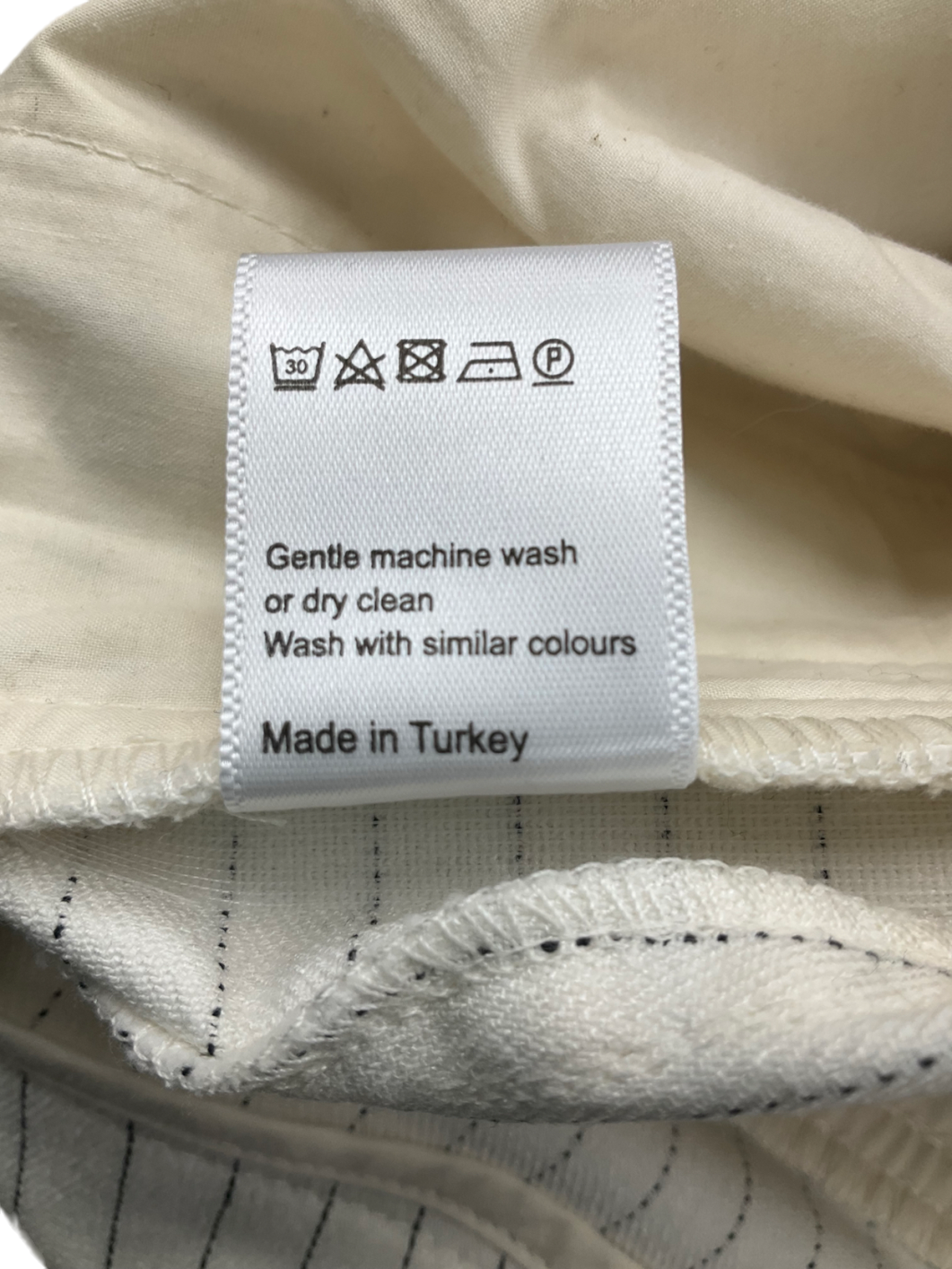 ME+EM White Pinstriped Pleated Trousers UK 12