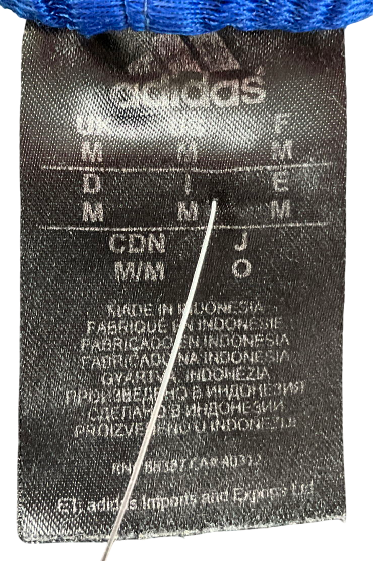 adidas Blue Front Panel Shorts With Black Side Panels UK M