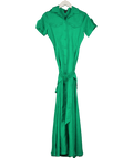 Karen Millen Green Premium Linen Tailored Utility Shirt Tailored Midi Dress UK 6
