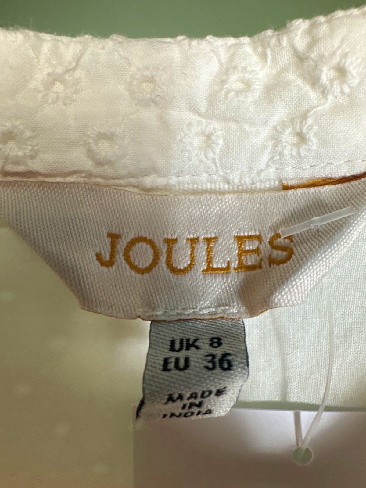 Joules White Long Sleeve Dress UK 8