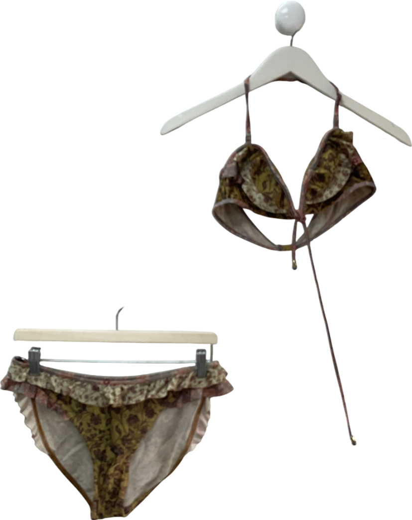 Zimmermann Floral Green Bikini Set UK M