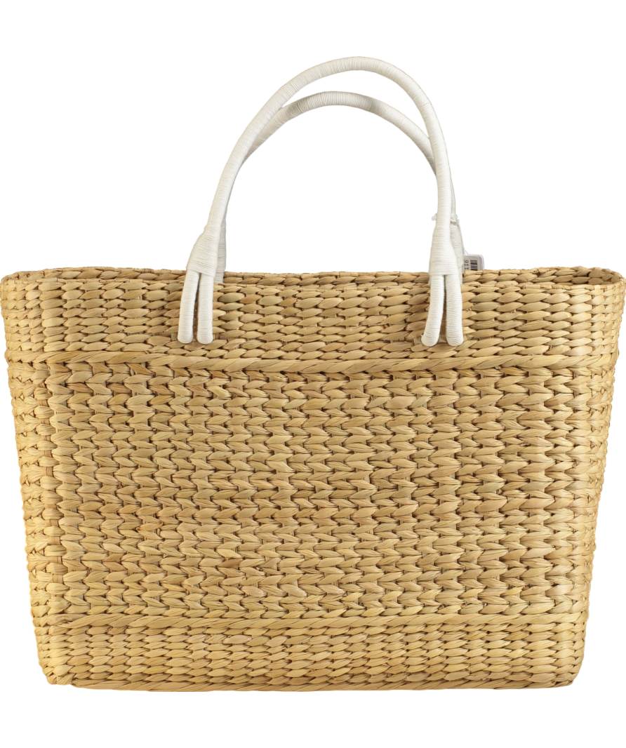 The White Company Beige Large Straw Basket Bag