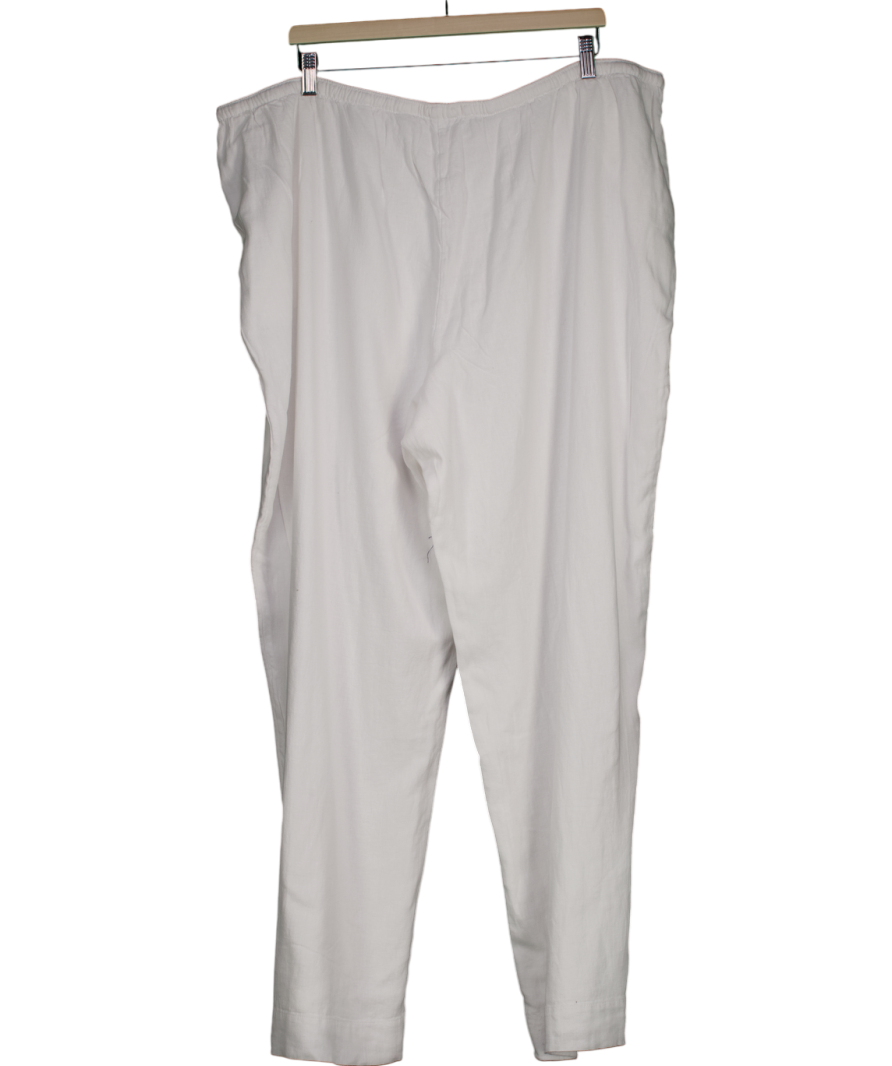 Abercrombie & Fitch White Linen Wide Leg Trousers UK XXL