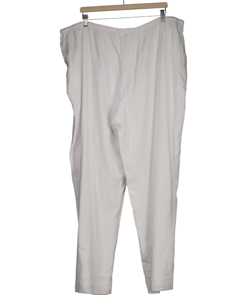 Abercrombie & Fitch White Linen Wide Leg Trousers UK XXL