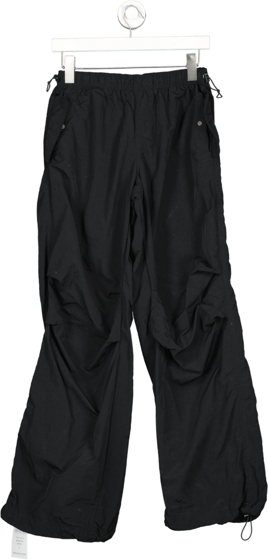 Bershka Black Parachute Pants UK S