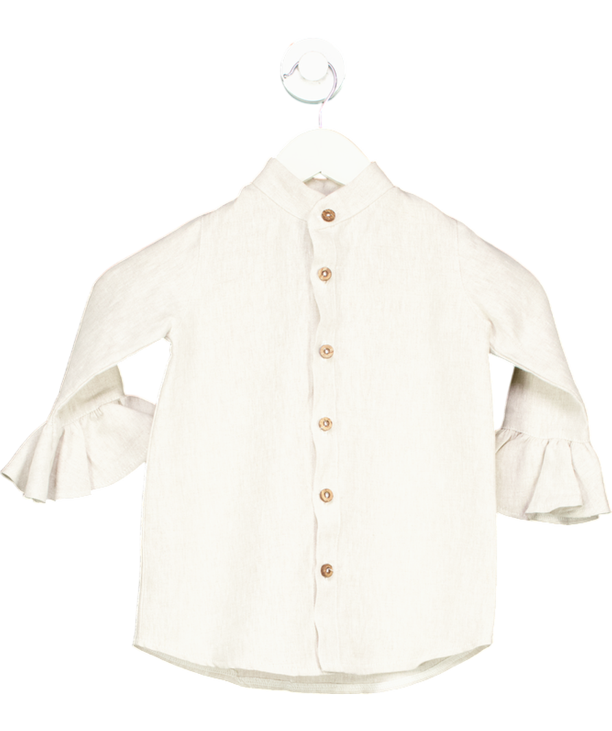 Freya Lillie Beige Frilled Marcia Linen Shirt 18-24 Months
