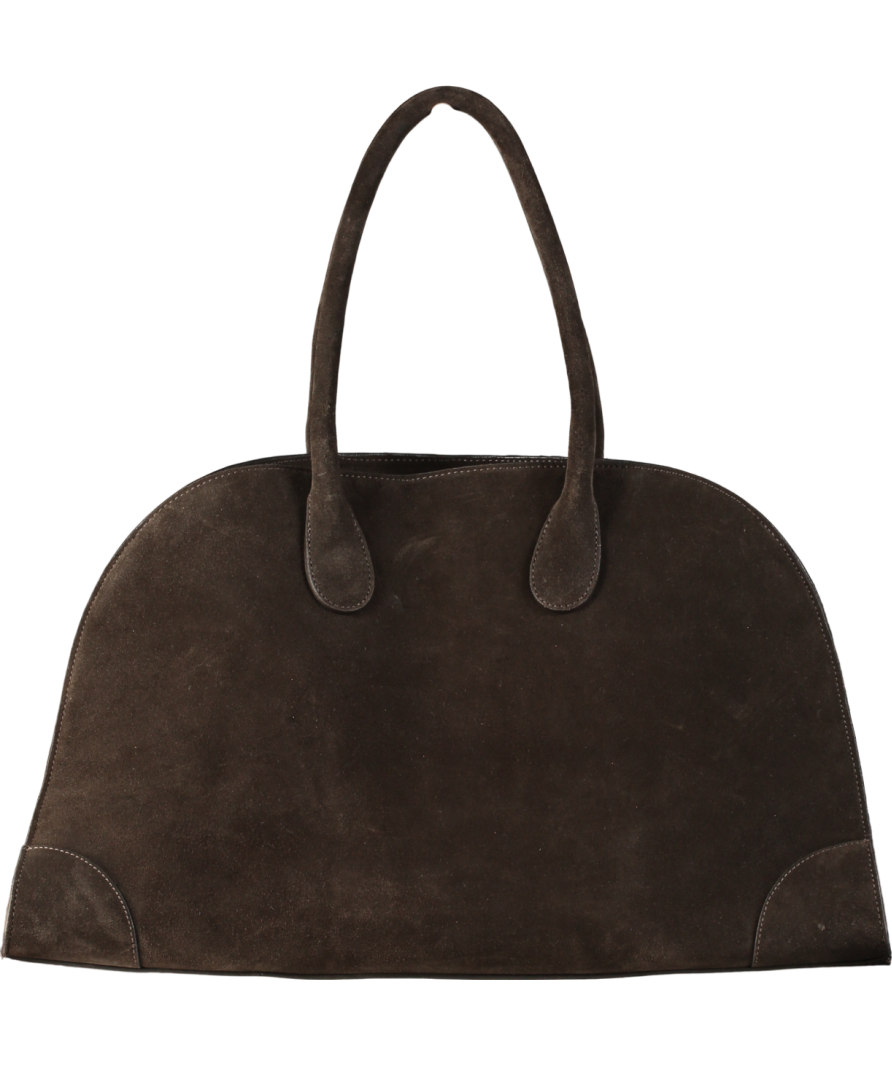 cos Brown Suede leather large Studio Bowling Bag