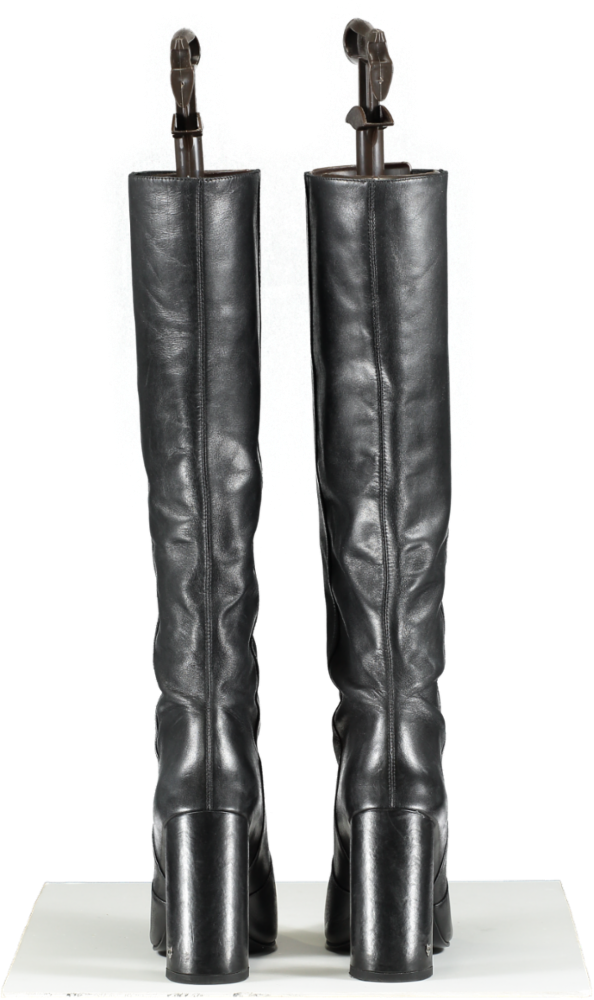 Naked Wolfe Black Leather Heeled Boots UK 3 EU 36 👠