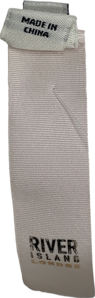 River Island White Heart Button Crop Top UK 8