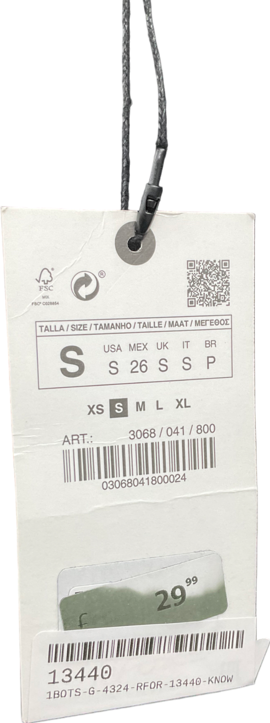 ZARA Black Satin Midi Skirt UK S