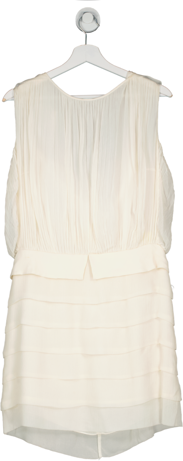 Joseph Cream Silk Plisse Sleeveless Mini Dress UK M