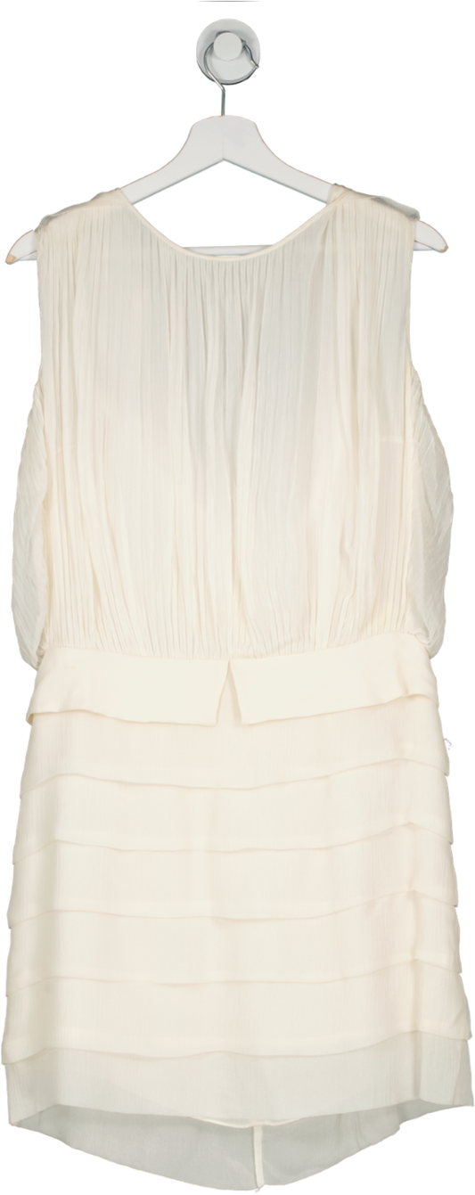 Joseph Cream Silk Plisse Sleeveless Mini Dress UK M