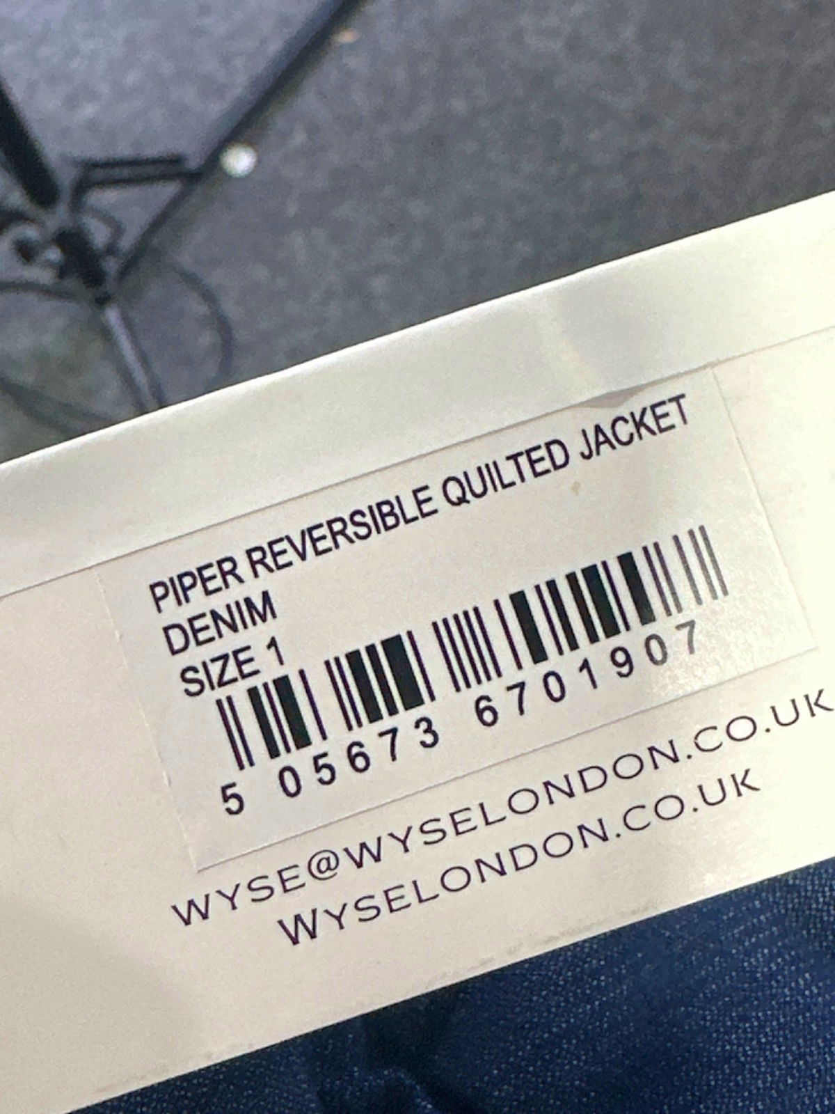 WYSE LONDON Blue Piper Reversible Quilted Jacket UK 8