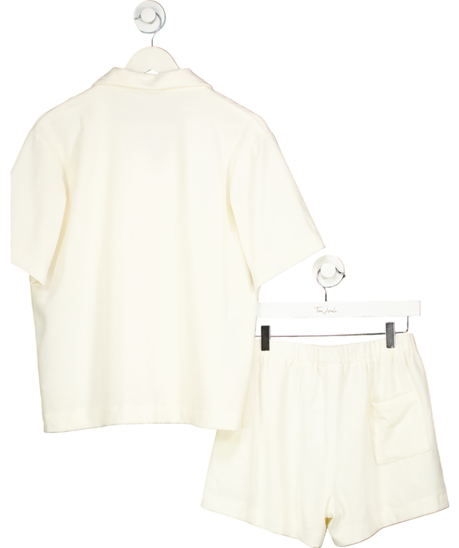 Bouguessa Cream Soft Cotton Shirt And Shorts Set UK S